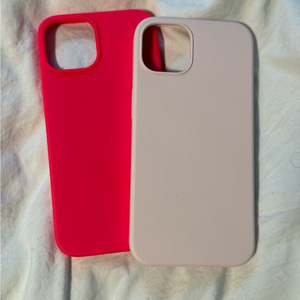 Silicone Phone Case Set - Hot Pink and Blush Pink